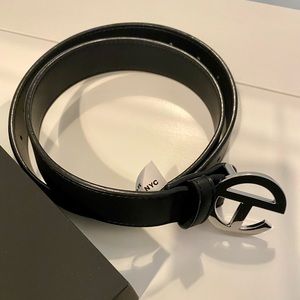 Telfar Black Logo Belt Small